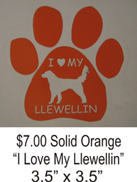 I Love My Llewellin Orange window decal