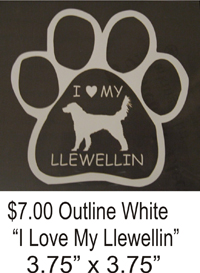 I Love My Llewellin White window decal